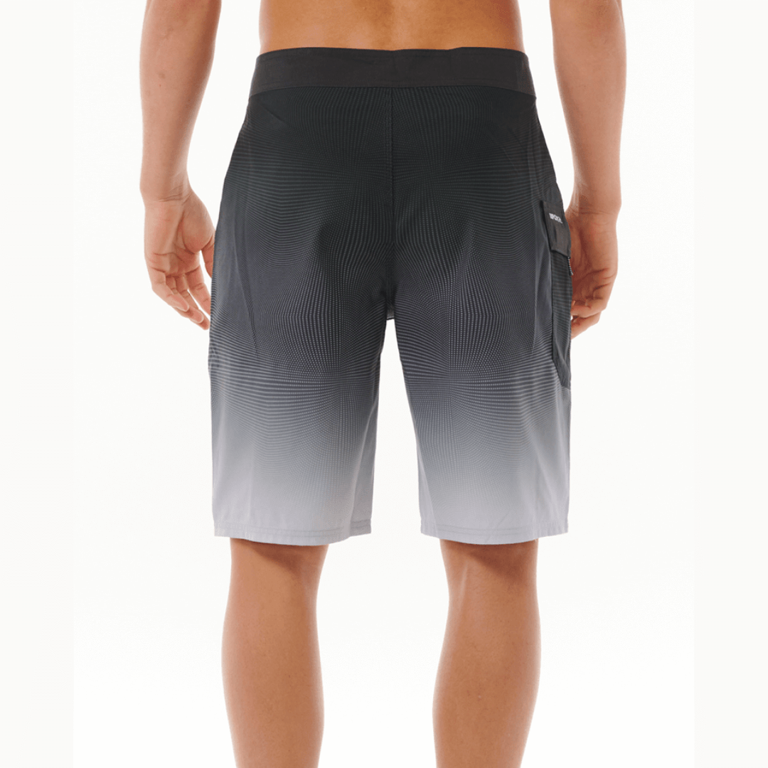 Stewarts Menswear Rip Curl Shock Boardshort. Photo shows back view of model wearing Rip Curl Shock Boardshorts. Colour is Black.