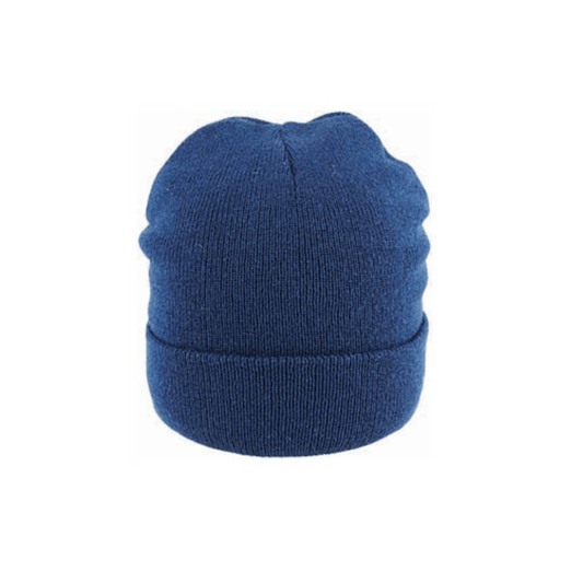 Avenel Arnie Double Knit acrylic beanie in a classic cuffed design available at Stewart’s Menswear Mullumbimby. Colour is Navy