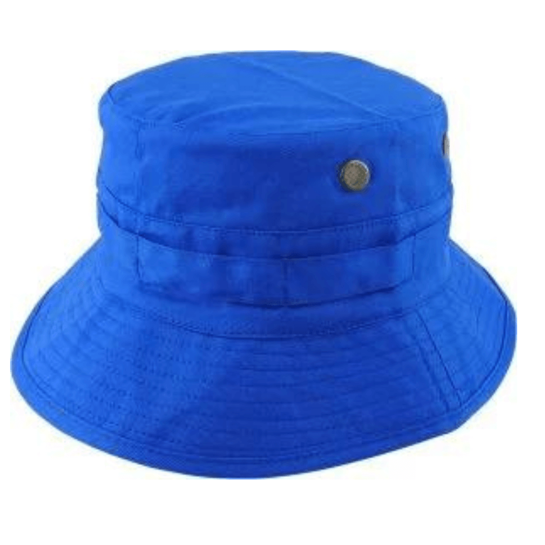 Stewarts Menswear Avenel Hats Cotton Bush Hat.  A packable, lightweight hat that is extremely durable and comfortable with a classic design that offers great UPF50+ sun protection.  Great for outdoor work and outdoor activities such as camping, hiking or fishing.   Easily packable which makes is ideal for travelling as well. Colour is Mid Blue.