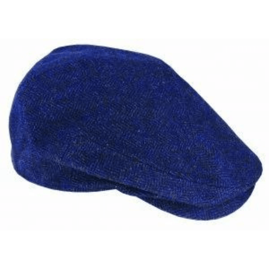 Stewarts Menswear Avenel Hats Wool Blend herringbone cheesecutter cap in Navy. The perfect accessory to keep you warm and fashionable, this cap is made from premium quality wool blend fabric with herringbone pattern.