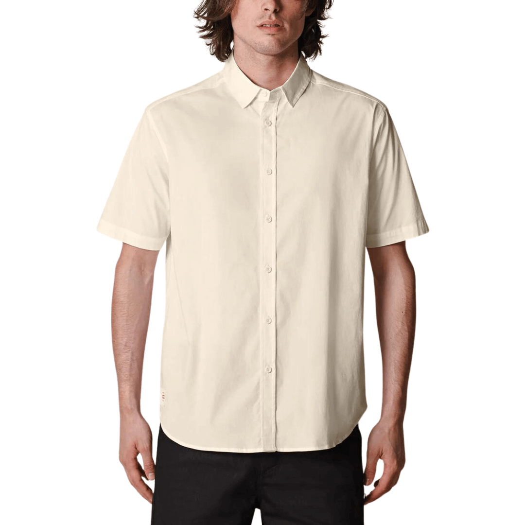 Stewarts Menswear Globe foundation short sleeve shirt - bleach free/dye free. The Globe Foundation Short Sleeve Shirt is your go-to button-up for every occasion. Crafted with comfort, durability, and eco-awareness in mind, this shirt is the perfect blend of style and sustainability. support sustainable fashion and make a positive impact on the environment. Join the conscious consumer movement and embrace fashion that cares for the planet.