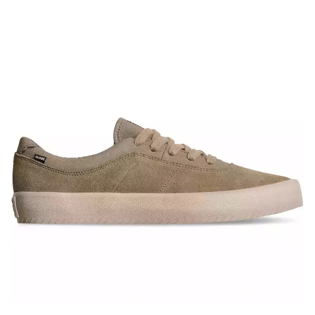 Stewarts Menswear Mullumbimby Globe Melbek Skate Shoes. Colour is walnut, side view.