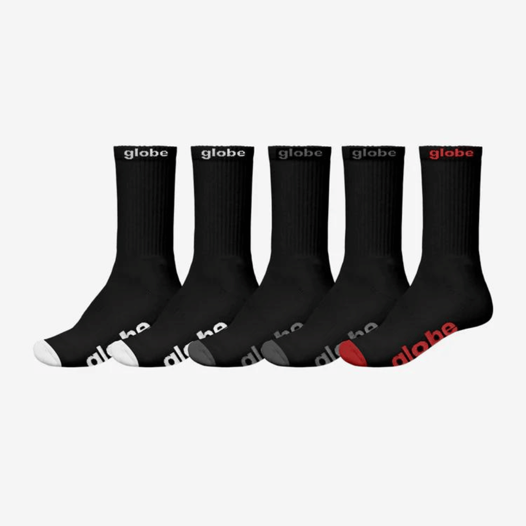 Globe 5 Pack Crew Sock