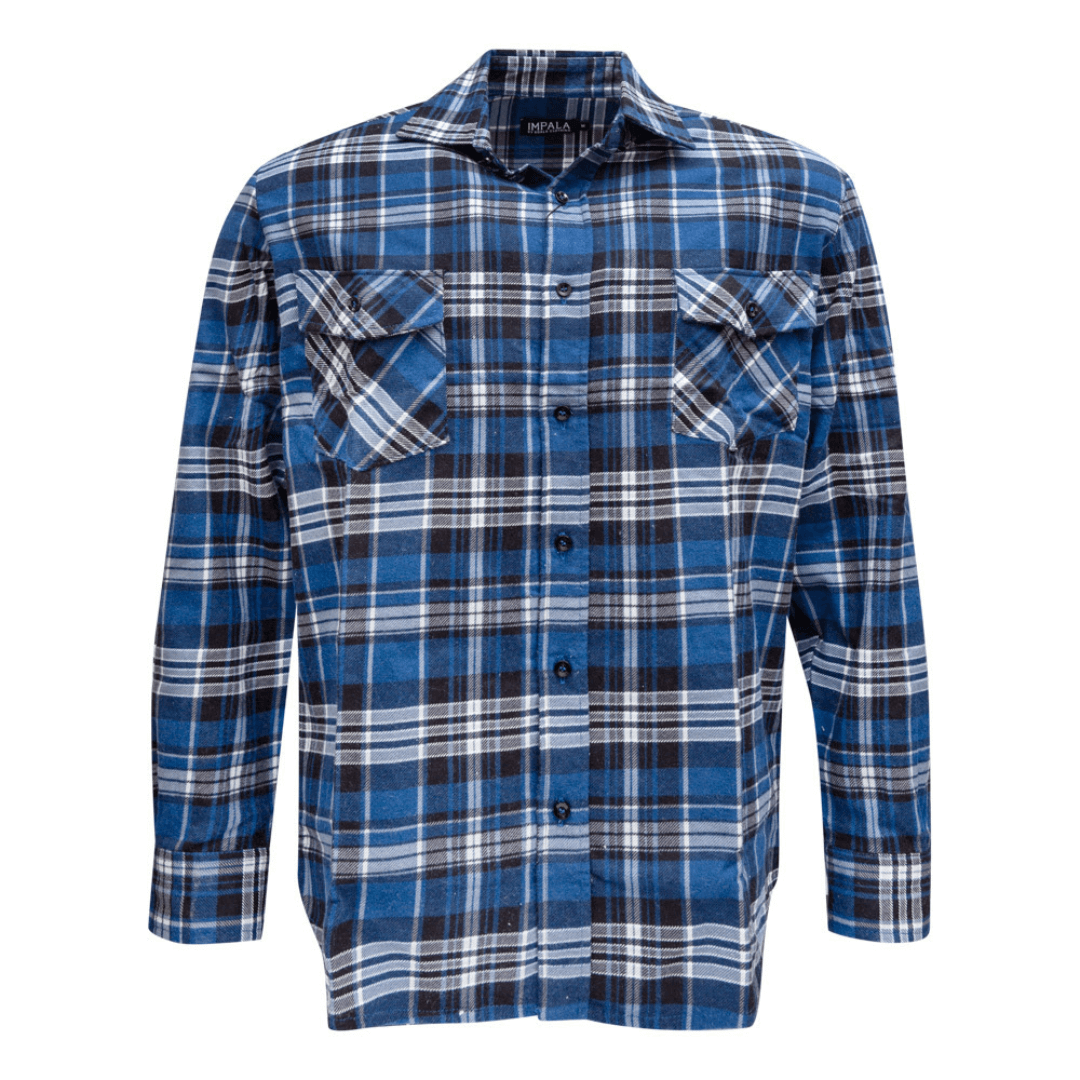 Stewart's Menswear Koala Clothing Impala flannelette shirt - Royal/Navy. The Impala Flannelette Shirt by Koala Clothing is a classic flanno designed to keep you warm and comfortable throughout the cooler months. Wear this men's flannelette shirt as a stand alone warm shirt or as an extra layer over a t-shirt or singlet top.