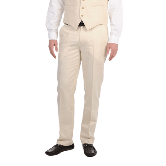 Stewarts Menswear Mullumbimby. Boland Sidon men's Linen pants. Colour is natural. These lightweight Men's Linen Pants are made from a breathable blend of 55% linen and 45% cotton and have a relaxed and comfortable fit.