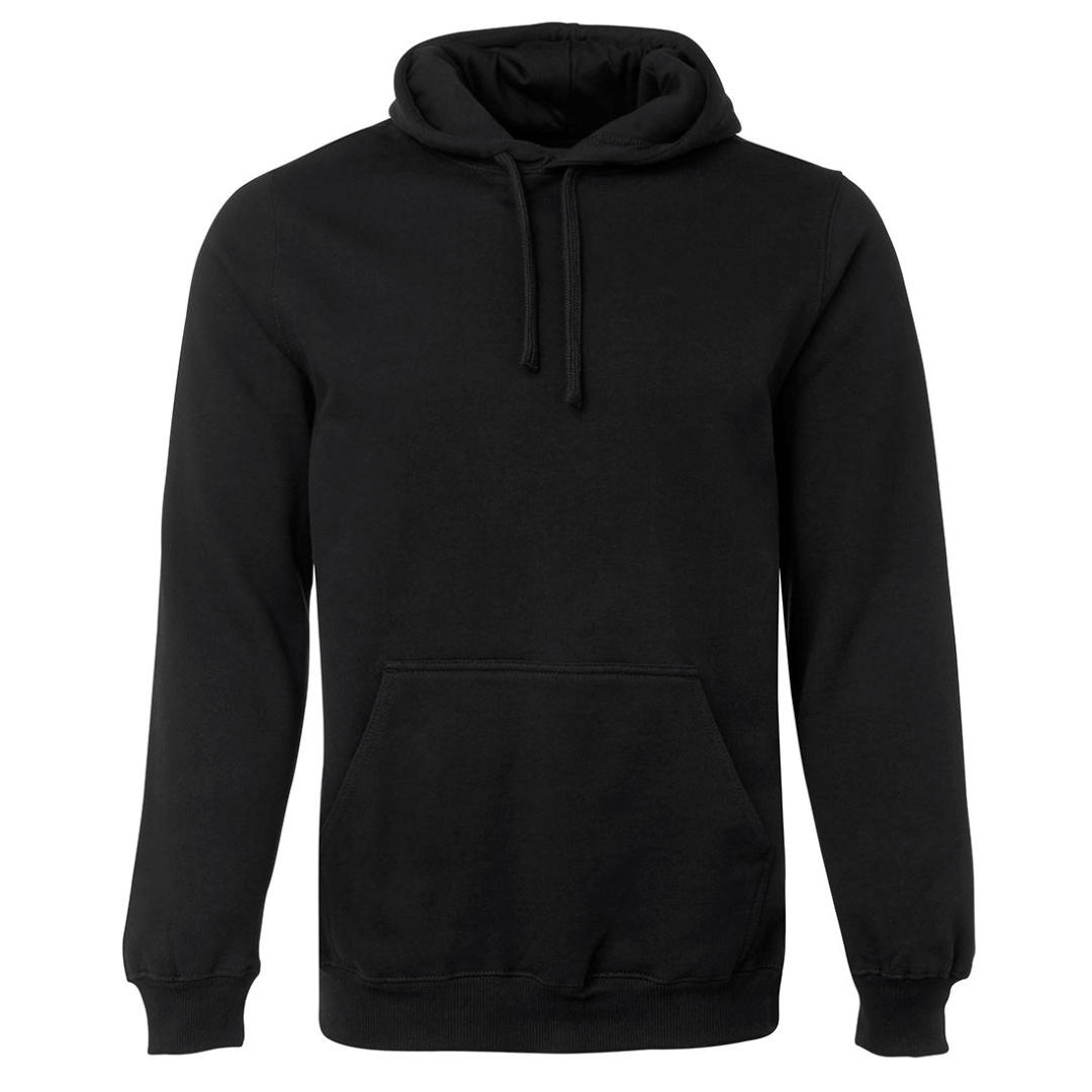 Stewart's Menswear Mullumbimby Fleecy Hoodie. The JB's Wear Fleecy Hoodie is made with quality (80% Cotton 20% Polyester) cotton rich fleece. Soft and Comfortable, durable and longlasting, classic design with handy front pocket for your essentials. Colour is Black.