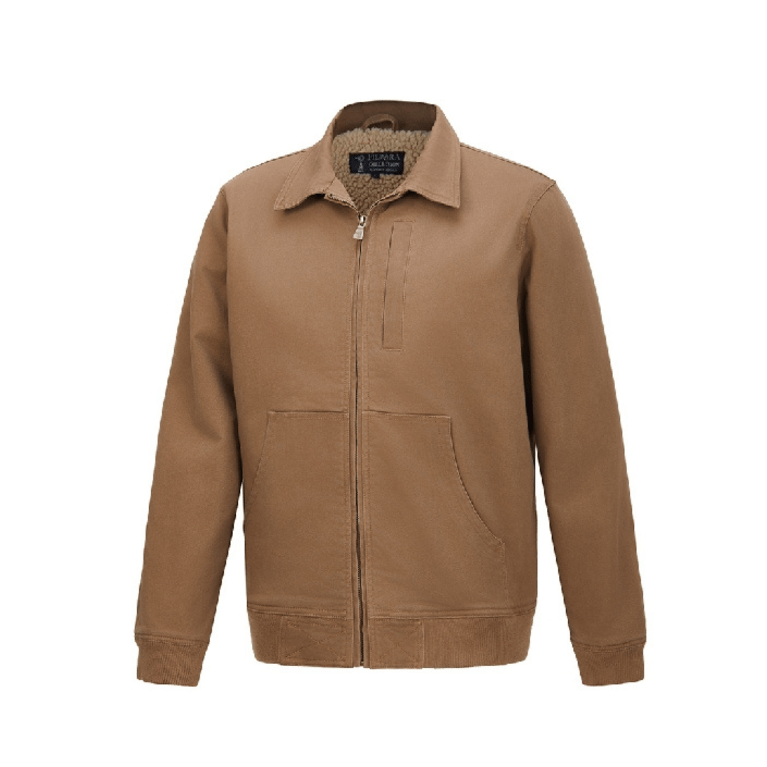 Pilbara collection sherpa lined bomber jacket in whisky colour available at Stewart's Menswear, Mullumbimby