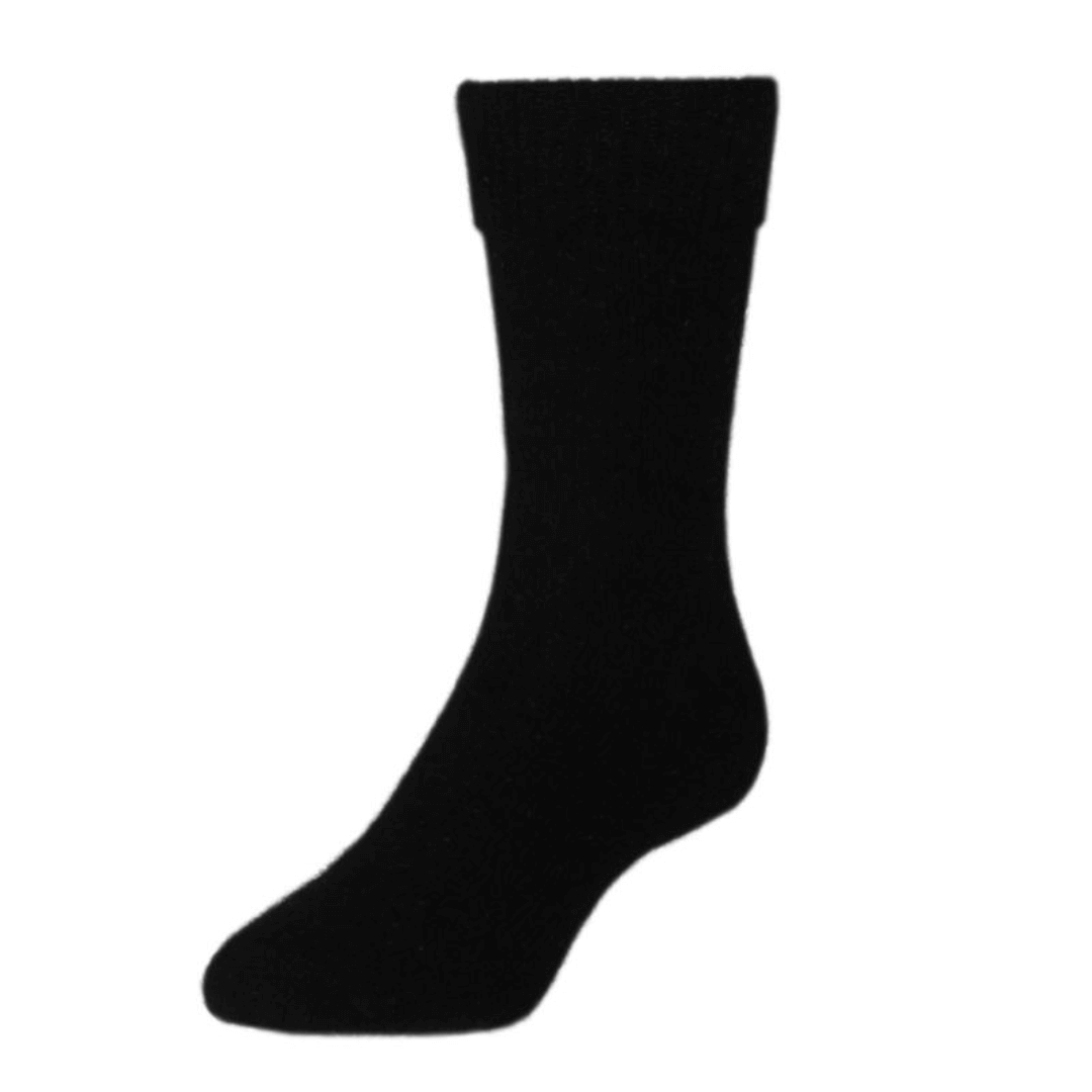 Stewarts Menswear Possum Merino dress socks. Colour is black.
