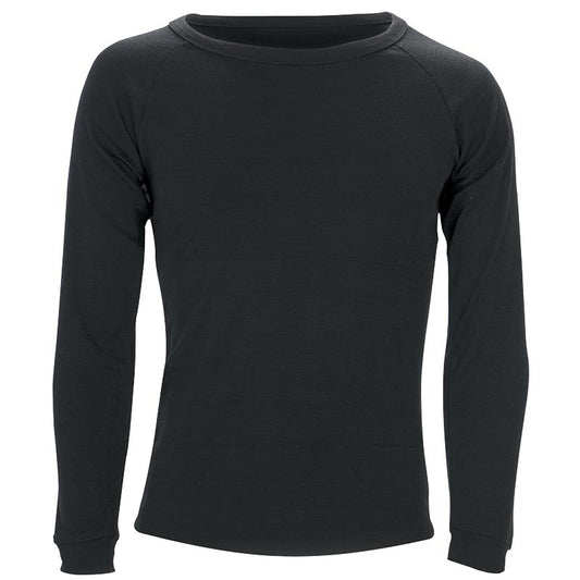 Stewarts Menswear Sherpa unisex long sleeve polypro thermal top - Black. Sherpa's Polypro Thermal tops are made from ultra-soft PCD II polypropylene. Provide outstanding insulation to retain natural body heat for superior warmth. Lightweight and affordable. Quick-dry properties and moisture-wicking capabilities, they're perfect for outdoor activities, winter comfort, or overnight camping.