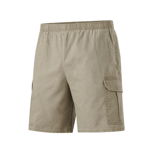 Stewarts Menswear Mullumbimby. Stubbies Ruggers pigment dyed cargo shorts. Elastic waist Stubbies shorts with cargo pockets, colour is Chinchilla.
