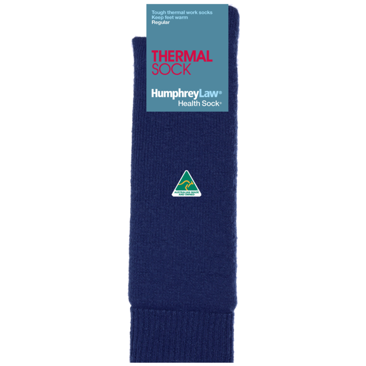 Stewarts Menswear Humphrey Law Australian Made socks. Colour is denim.