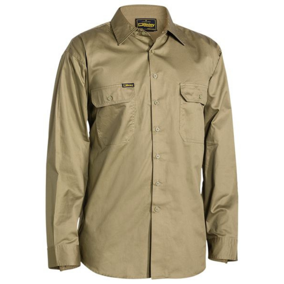 Bisley Cool Lightweight Drill Shirt Long Sleeve