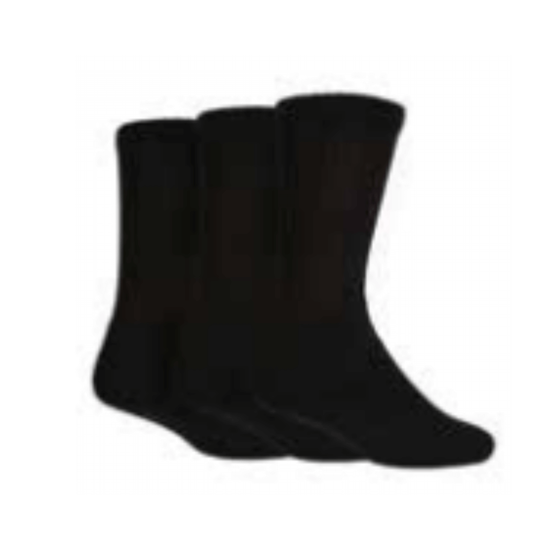 Stewart's Menswear TORE recycled socks. Men's cushion foot work socks. Pack contains 3 pair of black socks. the world's first range of socks that are 100% certified as totally recycled. All materials used in the manufacturing process are sourced from existing resources on our planet.  Even the packaging is recycled and printed using plant based inks! TORE® is committed to the belief that "your socks shouldn't cost the earth".