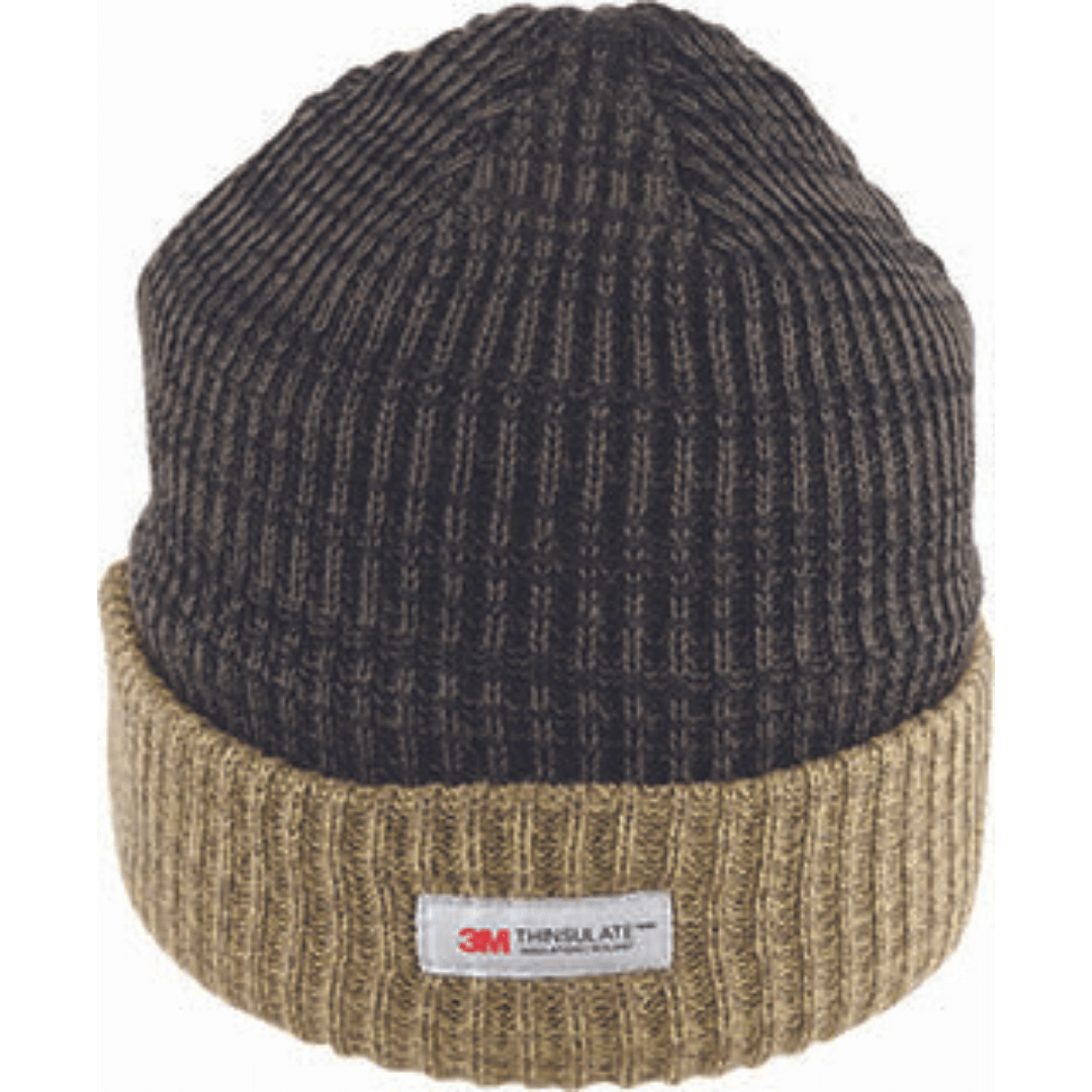 Stewarts Menswear Avenel hats rib knit Beanie with contrast cuff. Thinsulate lining for extra warmth. Colour is Olive with Khaki cuff. Made from soft acrylic yarn, it features a classic rib knit texture. The added thinsulate lining ensures you will stay warm in the cooler months.