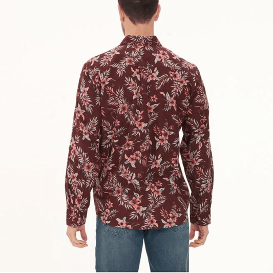 Hemp/Cotton Blend Long Sleeve Floral Shirt