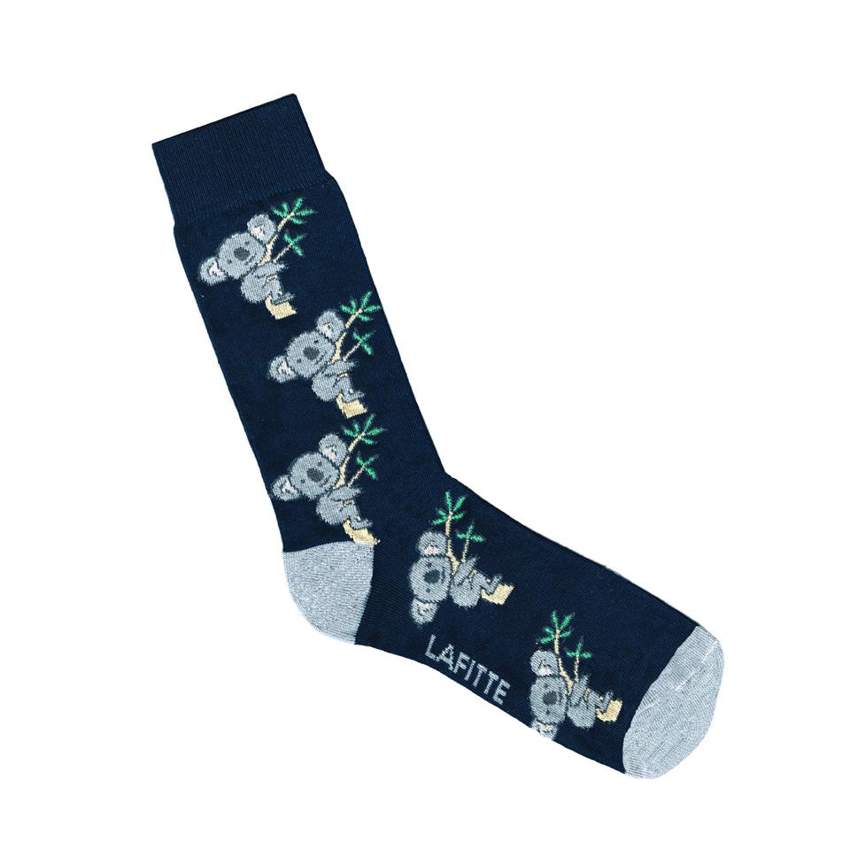 Australian Made novelty socks. Colour is Navy with Koalas all over.