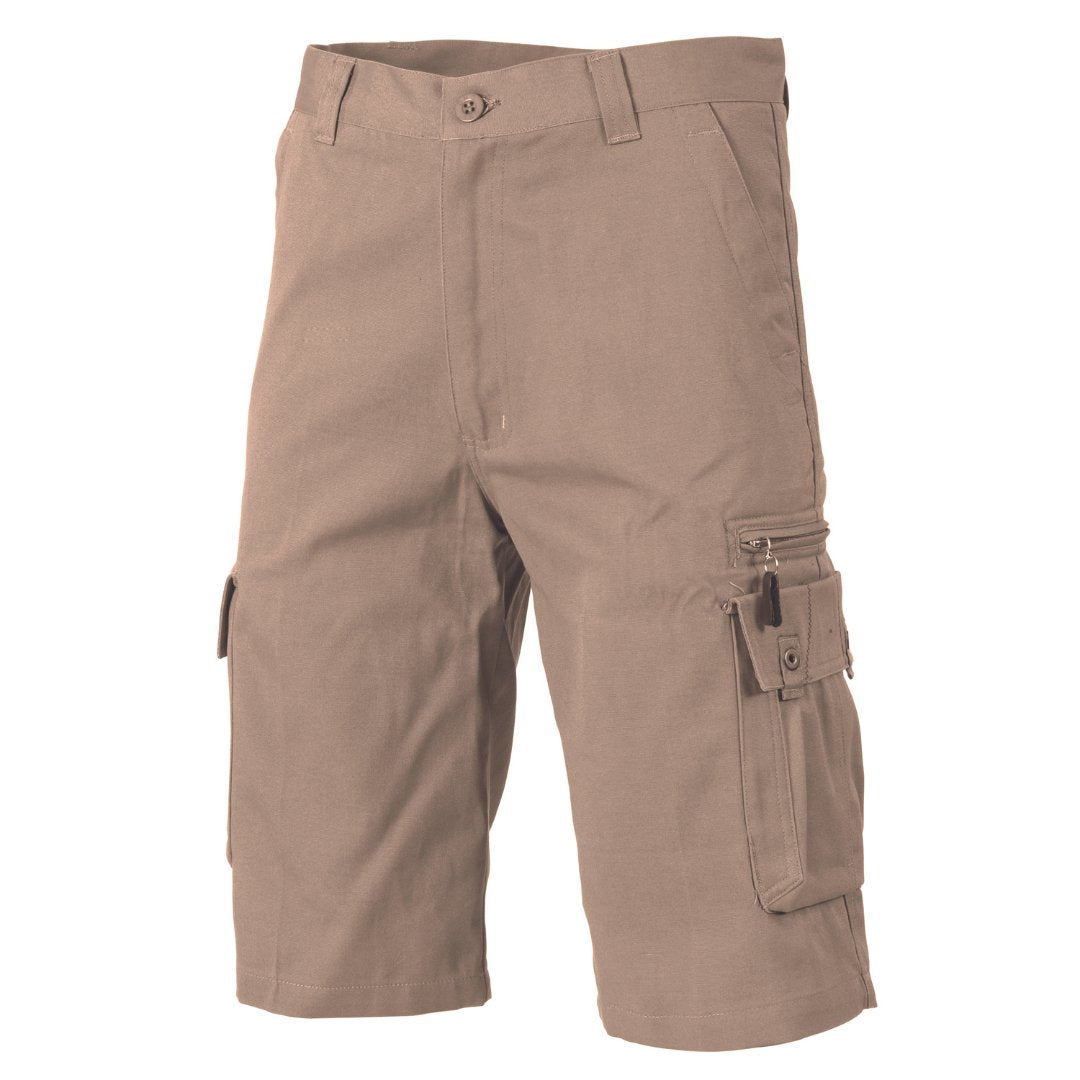 Stewarts Menswear Mullumbimby DNC workwear island duck weave cargo shorts. Colour is bone.