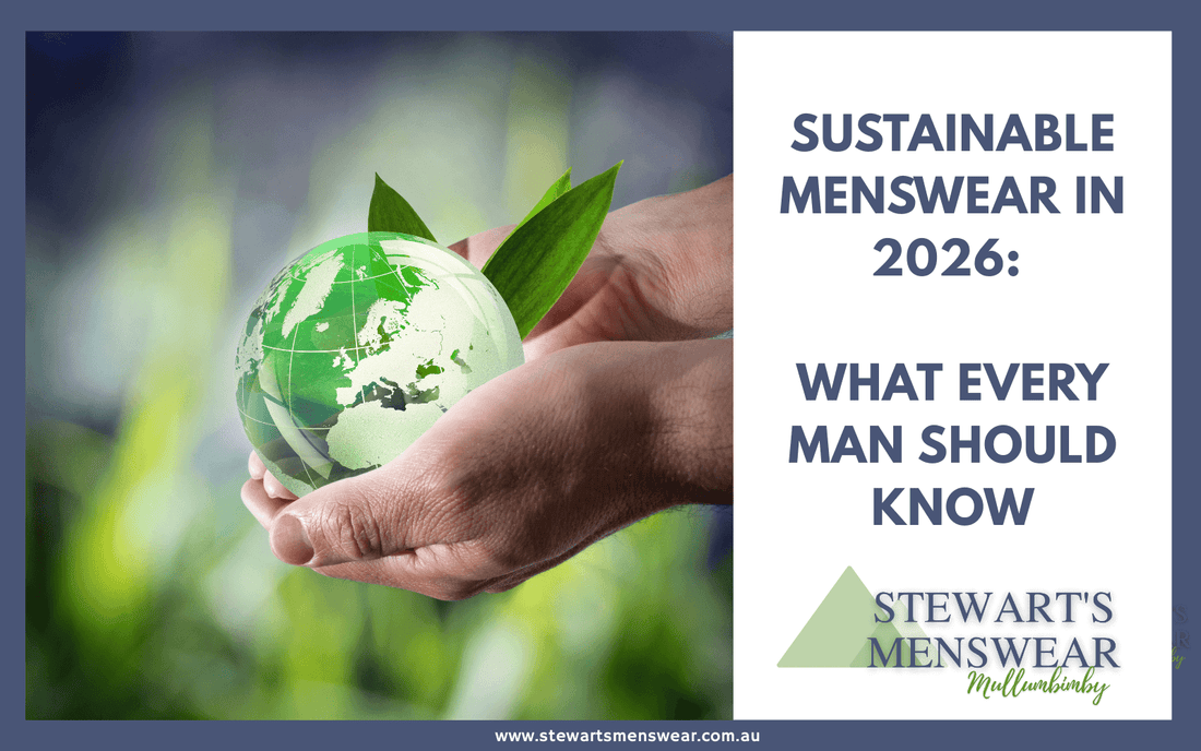 Stewart's Menswear blog cover photo. An image of hands holding the world with green shoots sprouting.