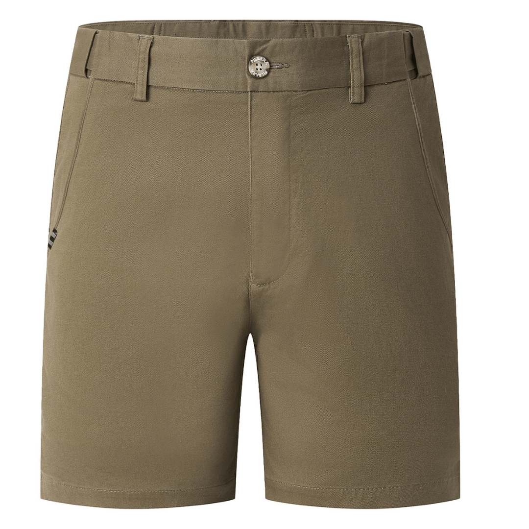 Men's Pilbara chino shorts by Ritemate in Capers (khaki), classic fit with action waistband, Stewart's Menswear