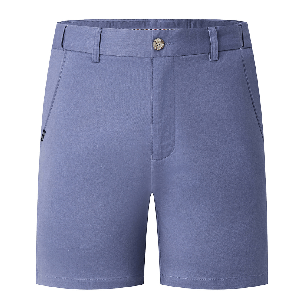 Men's Pilbara chino shorts by Ritemate in Copen Blue (light blue), classic fit with action waistband, available at Stewart's Menswear