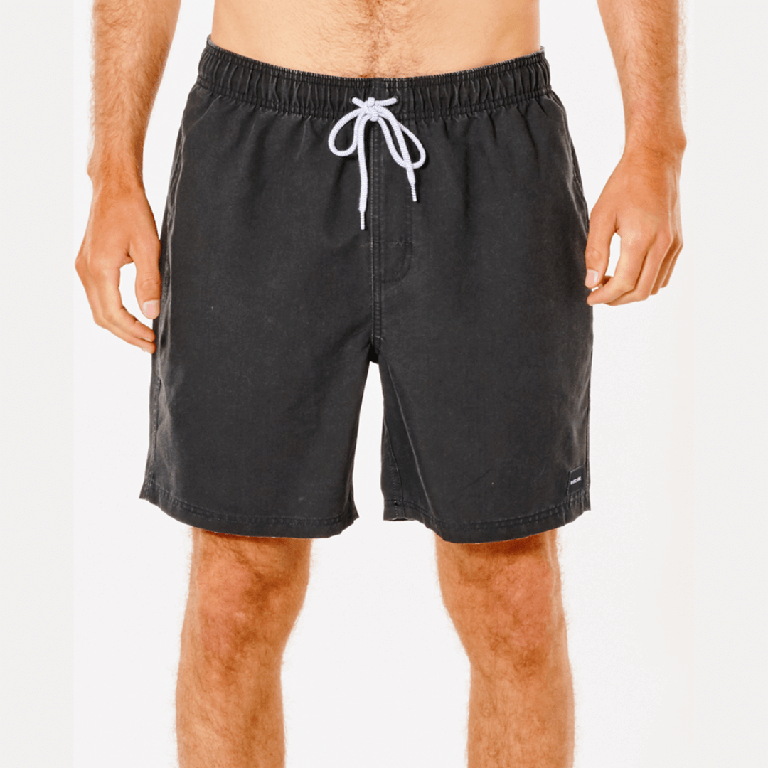 Stewarts Menswear Rip Curl Bondi Volley Short. Front View. Colour is Black.