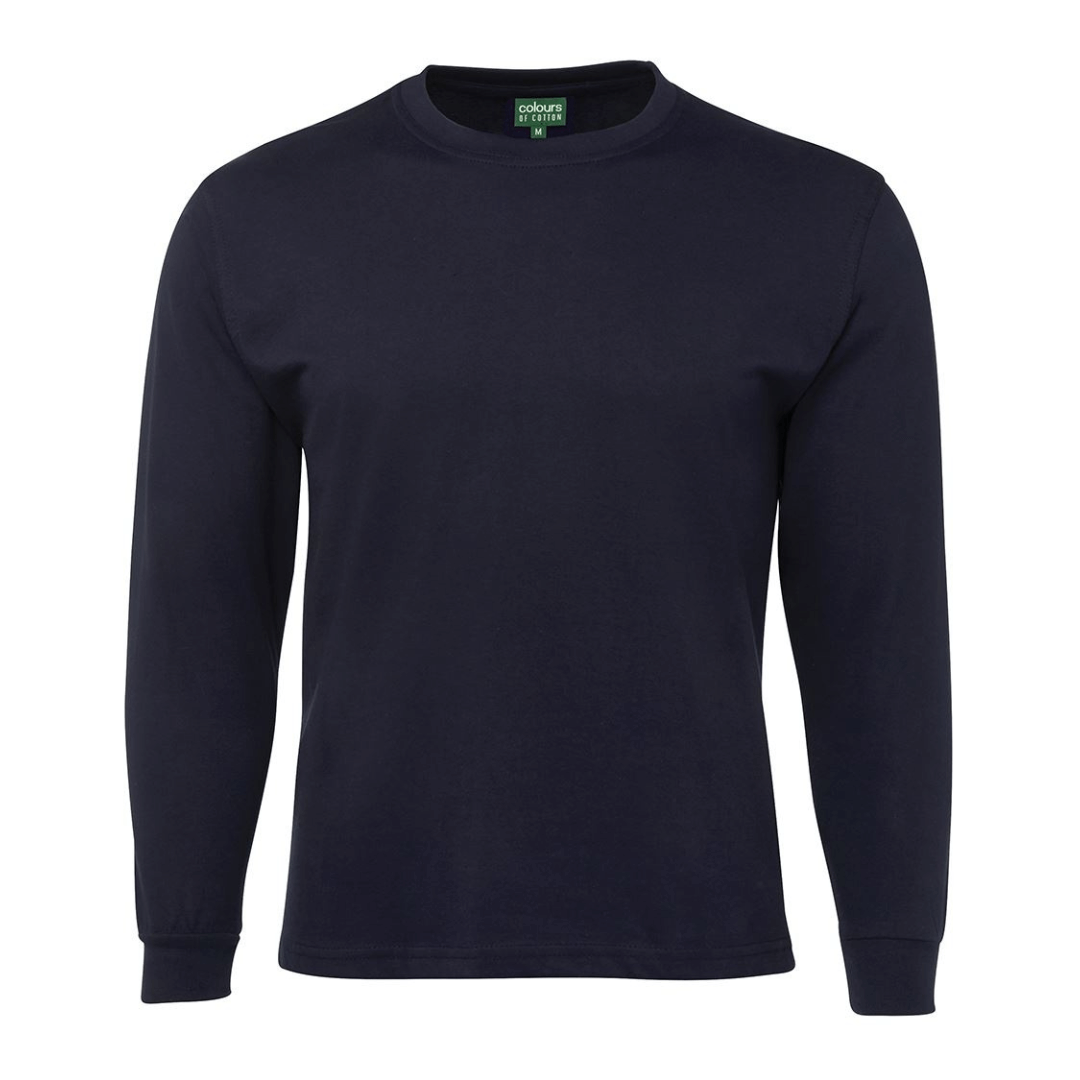 Stewart's Menswear 100% cotton long sleeve tee, Navy. Comfortable and breathable, UPF protection, Classic fit and retains shape wash after wash. Can be worn on its own as a stand alone shirt or as an extra layer of warmth under an overshirt - a versatile addition to your wardrobe.