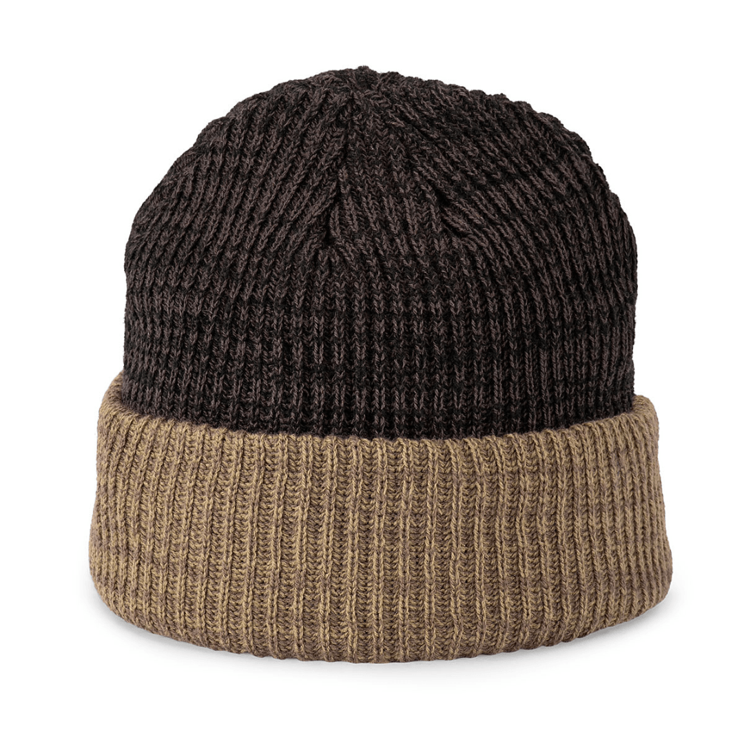 Avenel Levi Rib Knit Beanie with contrast cuff and Thinsulate lining available at Stewart’s Menswear Mullumbimby. Olive Beanie with Khaki Cuff