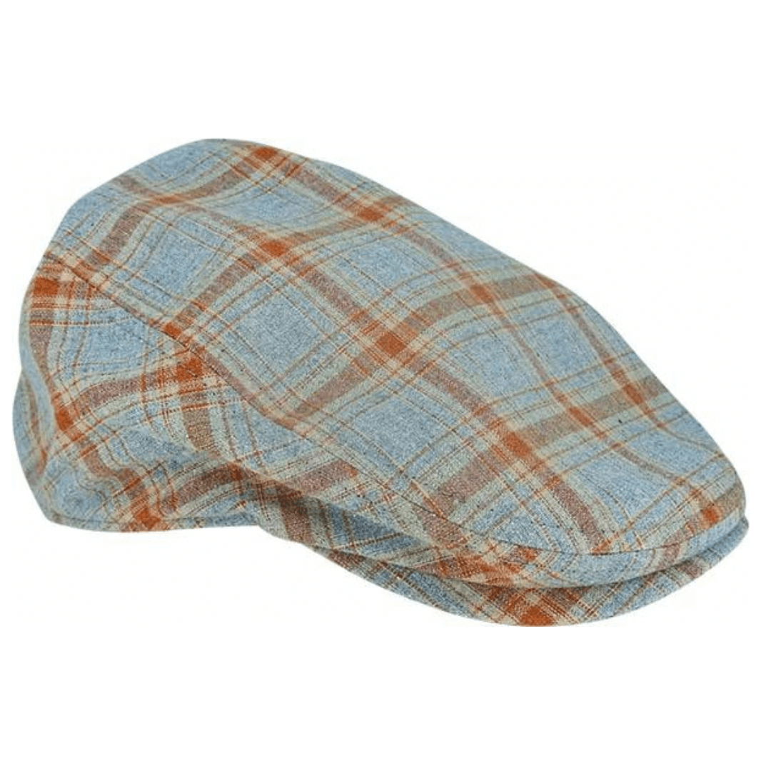 Stewarts Menswear Avenel Hats cotton check ivy cap. If you are looking for a men's stylish Summer cap, look no further than this Ivy Cap with cotton lining. Grey and Tan coloured check.