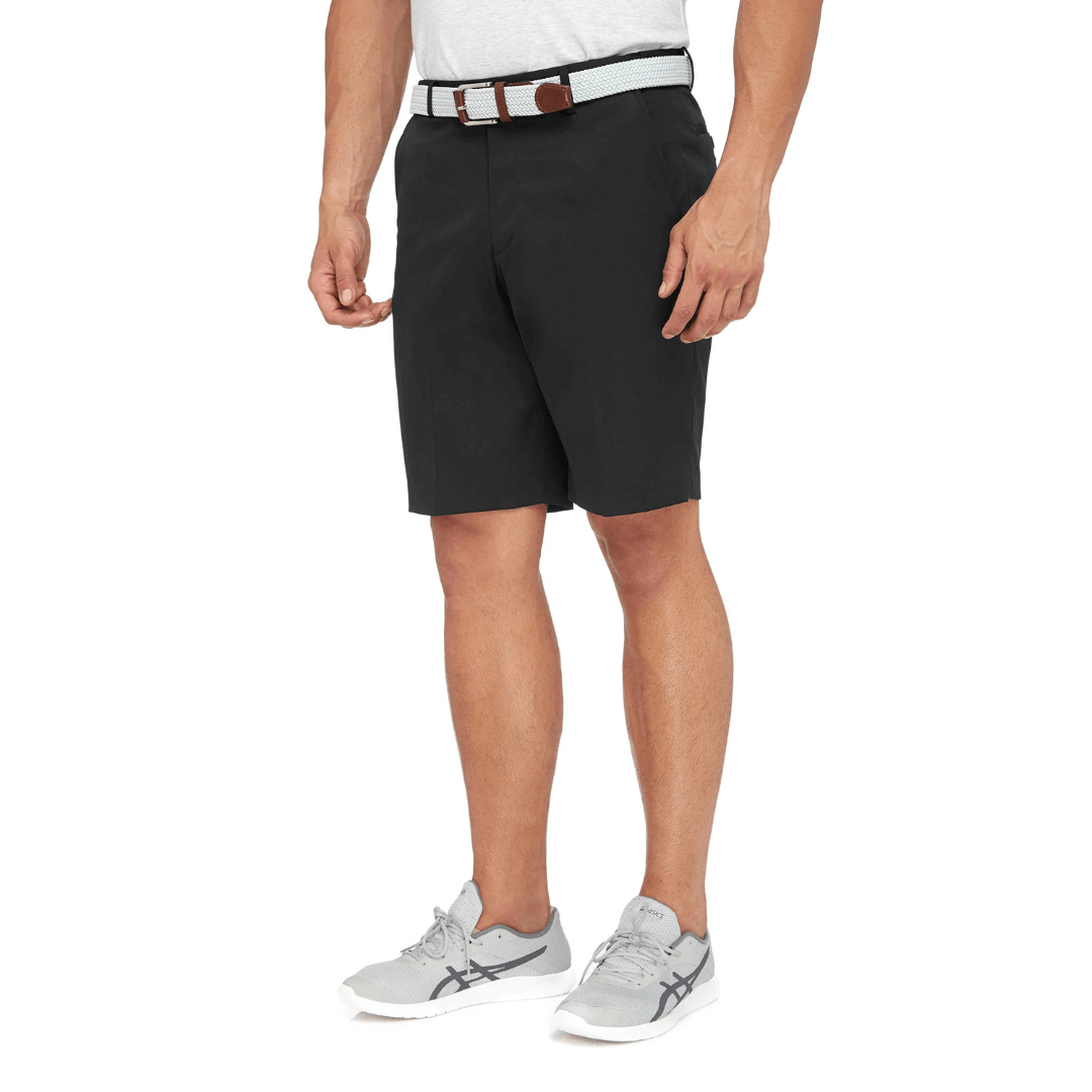 Stewarts Menswear Barwon Proair Shorts. Men's City Club Shorts. Colour is Black. Photo shows model wearing City Club Barwon Proair Shorts front view.