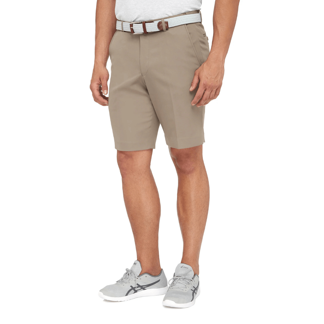 Stewarts Menswear Barwon Proair Shorts. Men's City Club Shorts. Colour is Earth. Photo shows model wearing City Club Barwon Proair Shorts front view.