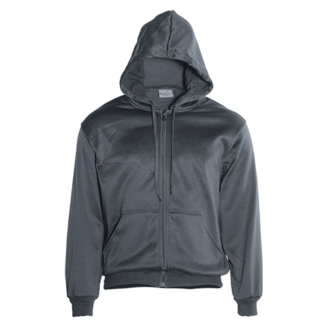 Stewarts Menswear Kid's Zip Through Fleece Hoodie. Full Zip Hoodie With Pockets. Polyester / Cotton Fleece Anti Pill Fabric , With Cotton Jersey Lined Hood 320Gsm. Colour is Cool Grey.