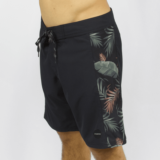 Carve Castaway Boardshort available at Stewart’s Menswear Mullumbimby. Regular-fit men’s recycled boardshorts with contrast panels and zip pocket.