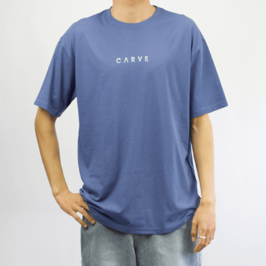 Carve Exile Short Sleeve Tee available at Stewart’s Menswear Mullumbimby. Relaxed fit cotton jersey men’s t-shirt with small chest print. Colour is Indigo
