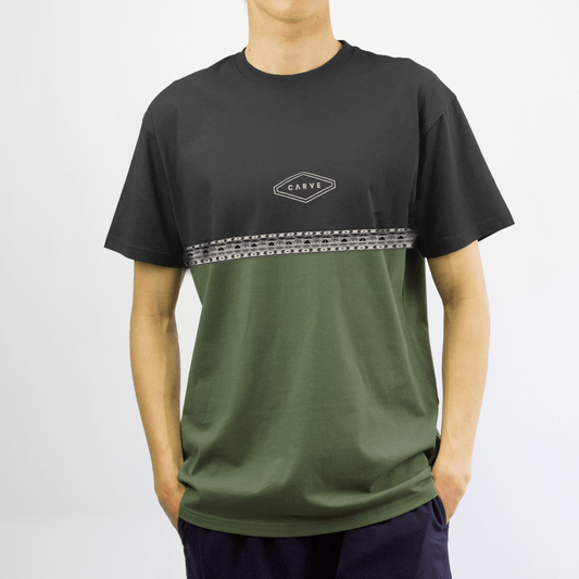 Carve Kindred Short Sleeve Tee available at Stewart’s Menswear Mullumbimby. Relaxed men’s cotton tee with jacquard chest detail and vintage wash.