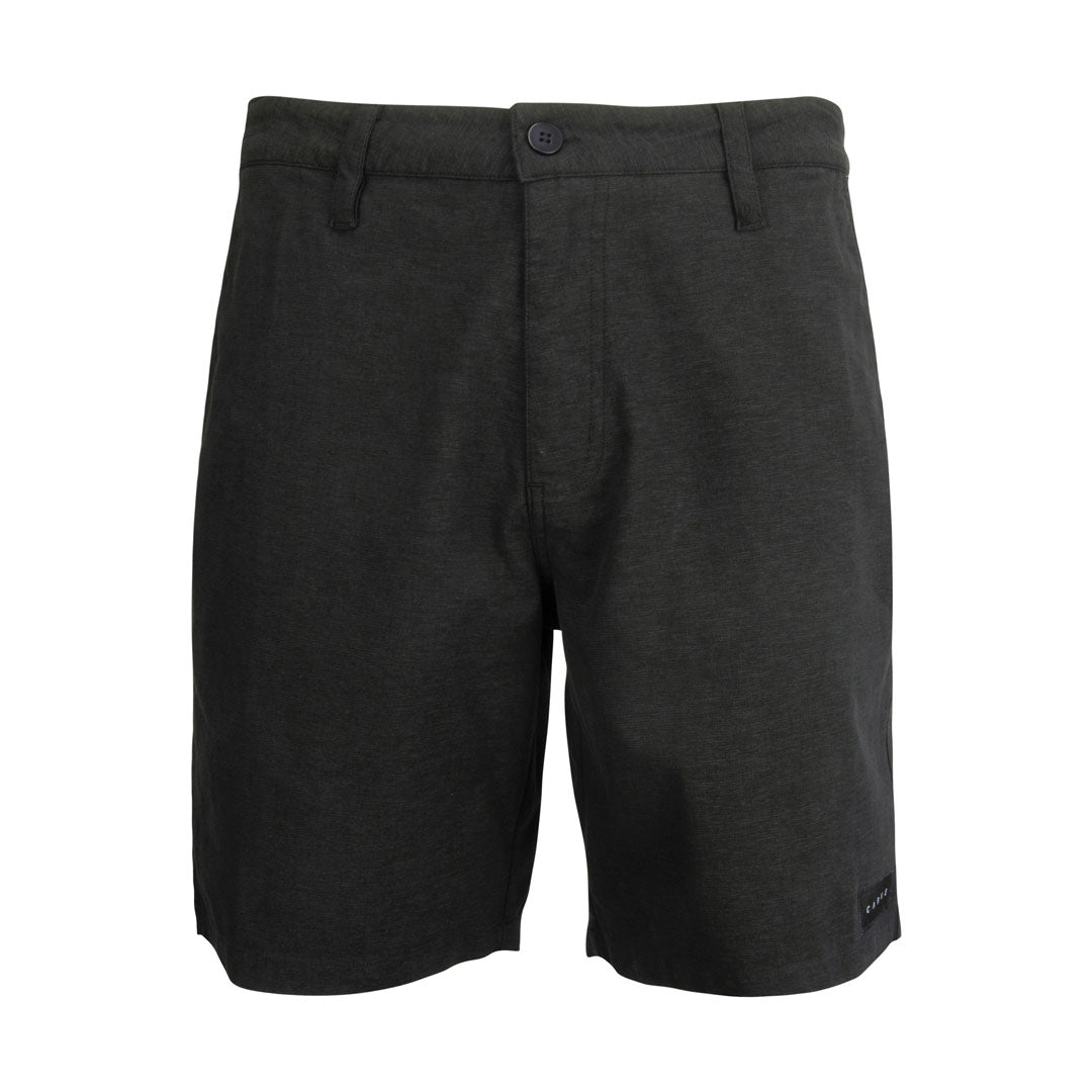 Stewarts Menswear Carve Surfwear Howlite Walkshort.Made from a cotton/polyester/elastane blend fabric, these walk shorts are a regular fit with a flat front design.  The shorts have 2 side angled pockets with contrast printed pocket lining plus a back welt pocket so there is plenty of room for storing your everyday essentials. Colour is black. 