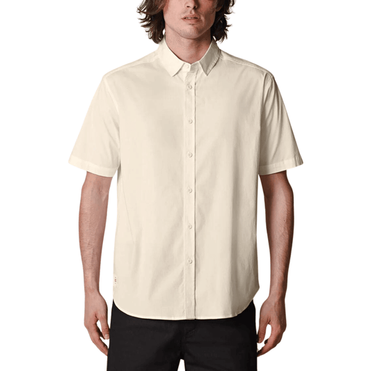 Stewarts Menswear Globe foundation short sleeve shirt - bleach free/dye free. The Globe Foundation Short Sleeve Shirt is your go-to button-up for every occasion. Crafted with comfort, durability, and eco-awareness in mind, this shirt is the perfect blend of style and sustainability. support sustainable fashion and make a positive impact on the environment. Join the conscious consumer movement and embrace fashion that cares for the planet. 