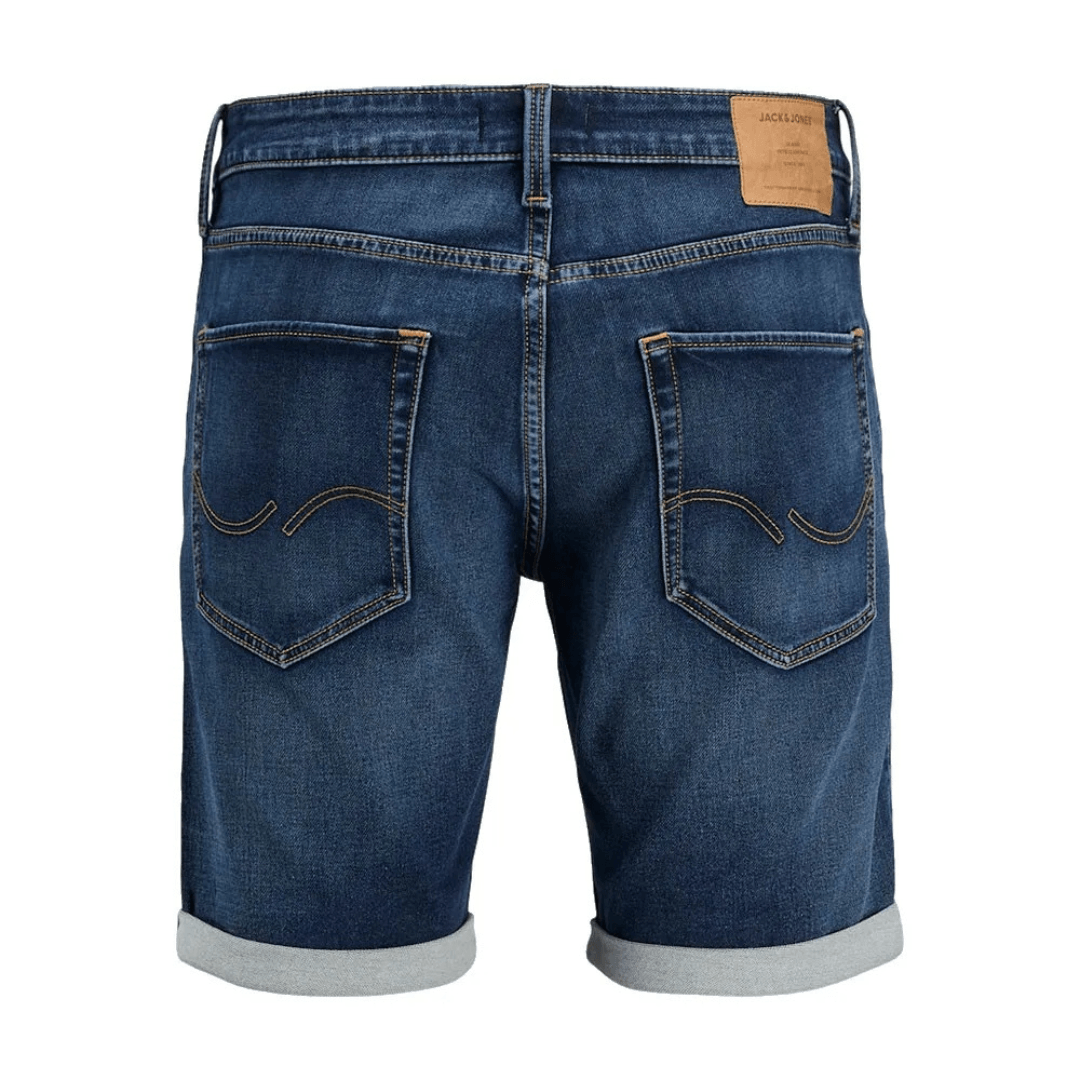 Back view of Jack & Jones Rick Icon Shorts, men's denim-style twill weave shorts, available at Stewart's Menswear Mullumbimby.