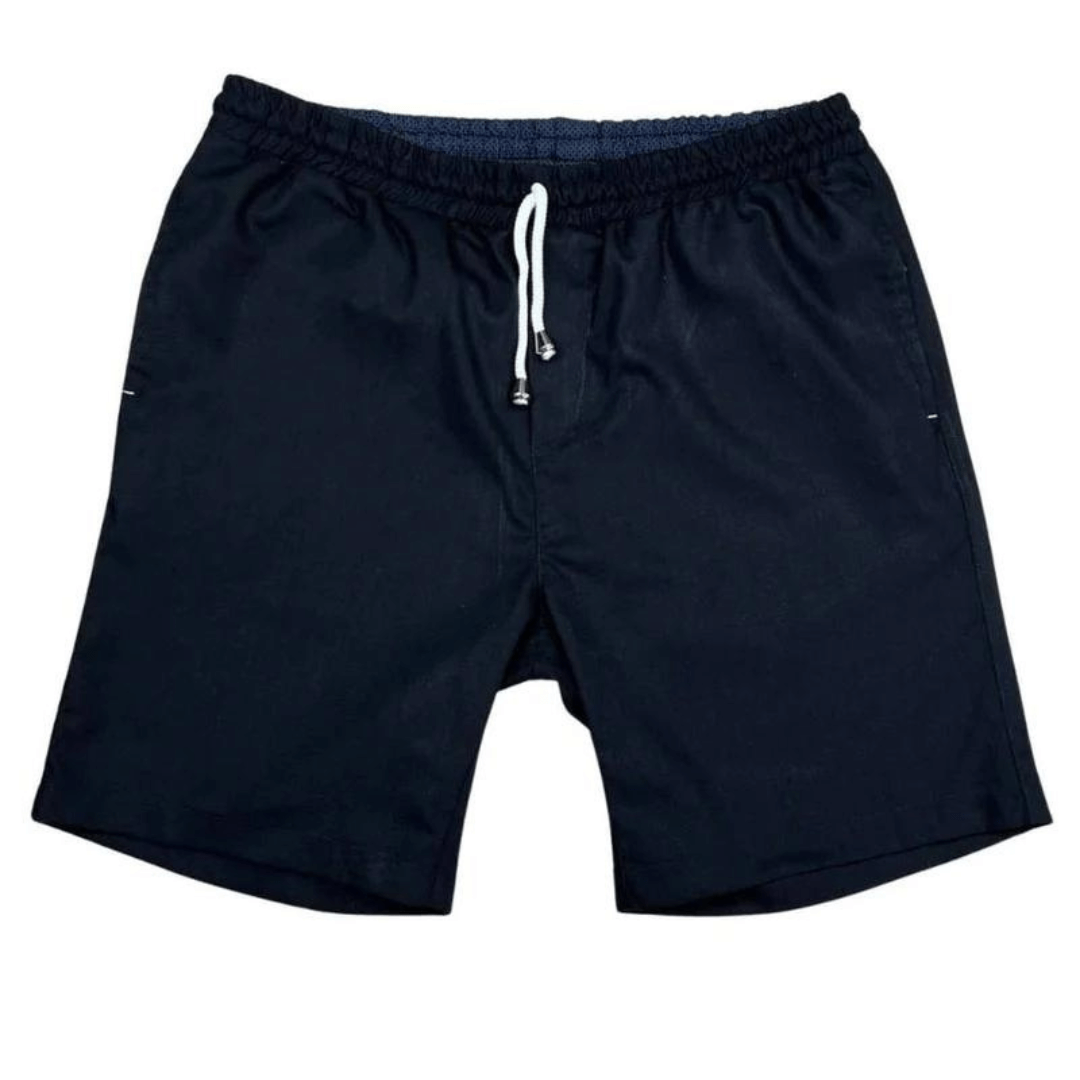Stewarts Menswear Jimmy Stuart Australian Made Bahamas Cotton Linen Shorts.Jimmy Stuart Bahamas Cotton/Linen Shorts are Australian-made unisex shorts, designed to be your go-to choice for all-day comfort. Pair the Bahamas cotton/linen shorts with a casual t-shirt, polo or button through shirt. Experience the difference of Australian-made quality. Colour is black 