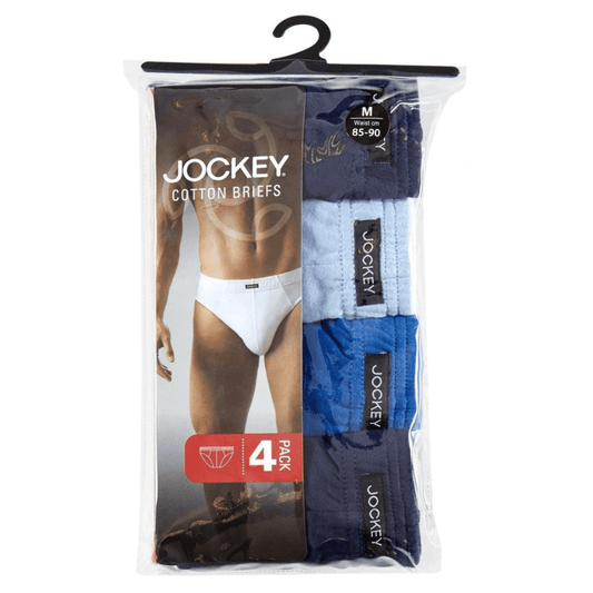 Jockey 4 Pack Briefs in packaging available at Stewart’s Menswear Mullumbimby.
