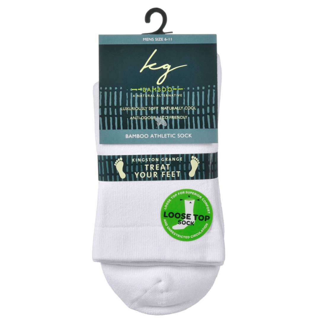 Kingston Grange men's bamboo athletic sock in 1/4 crew length, soft and naturally cooling, available at Stewart's Menswear Mullumbimby.