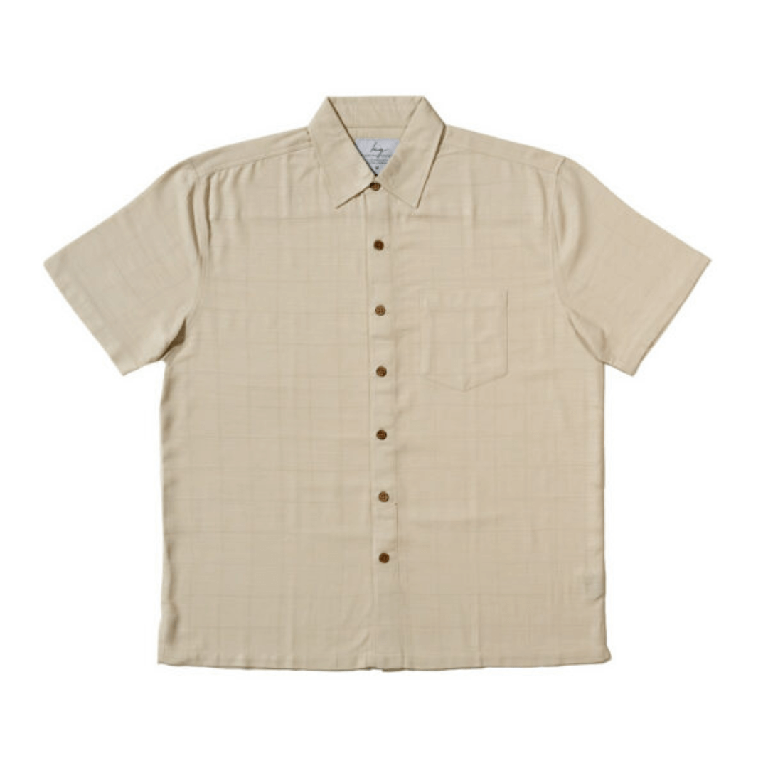 Stewarts Menswear Kingston Grange Bamboo Shirt. Bamboo clothing is perfect to wear in our climate and it’s better for the planet too! Bamboo clothing feels soft and silky, a very luxurious fabric which is comfortable to wear. It’s anti static so it sits on the body nicely without clinging. It is also hypoallergenic, breathable and absorbent. Plain coloured shirt, colour is Bone.