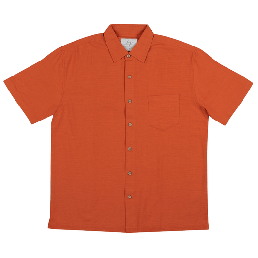 Kingston Grange Bamboo shirt in ochre available from Stewart's Menswear in Mullumbimby