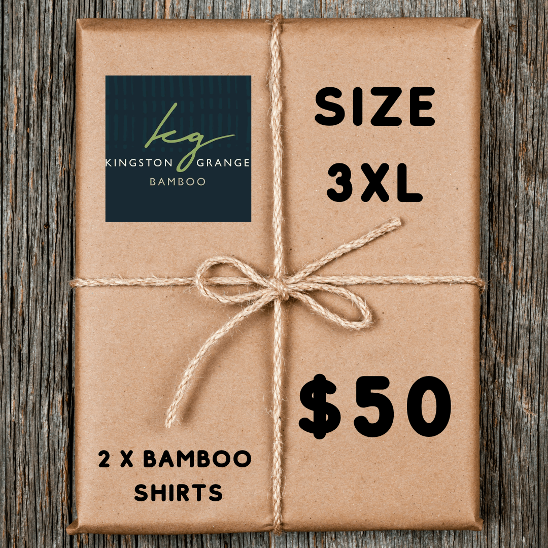 Kingston Grange bamboo short sleeve shirts Lucky Dip, two surprise tropical-print bamboo-cotton shirts in size 3XL, available at Stewart's Menswear Mullumbimby.