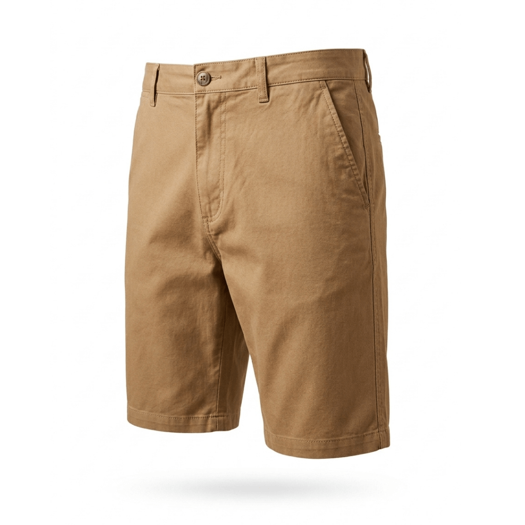 Le Short Cotton Stretch Short in tobacco, men's stretch chino shorts available at Stewart's Menswear Mullumbimby.