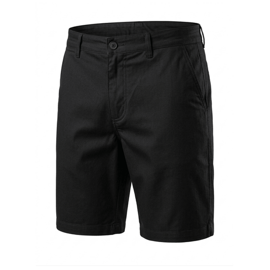 Le Short Lightweight Stretch Short in black, men's stretch chino shorts available at Stewart's Menswear Mullumbimby.