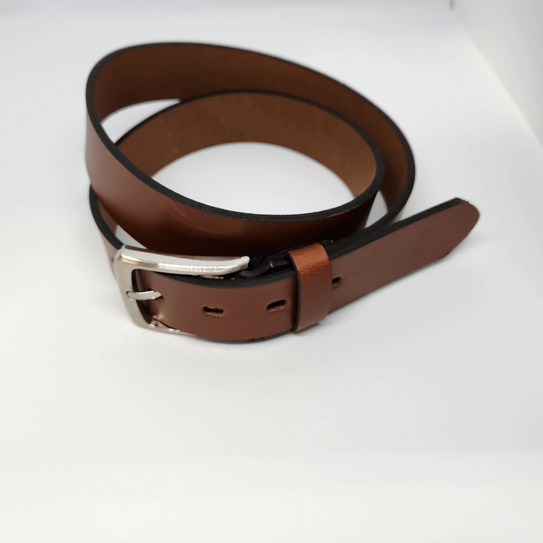 Stewarts Menswear Le Serge Australian made leather belt. Honey with silver buckle. Le Serge Men's 100% Genuine Leather Belt  These men's leather belts are proudly made in Australia, a quality product that will stand the test of time.