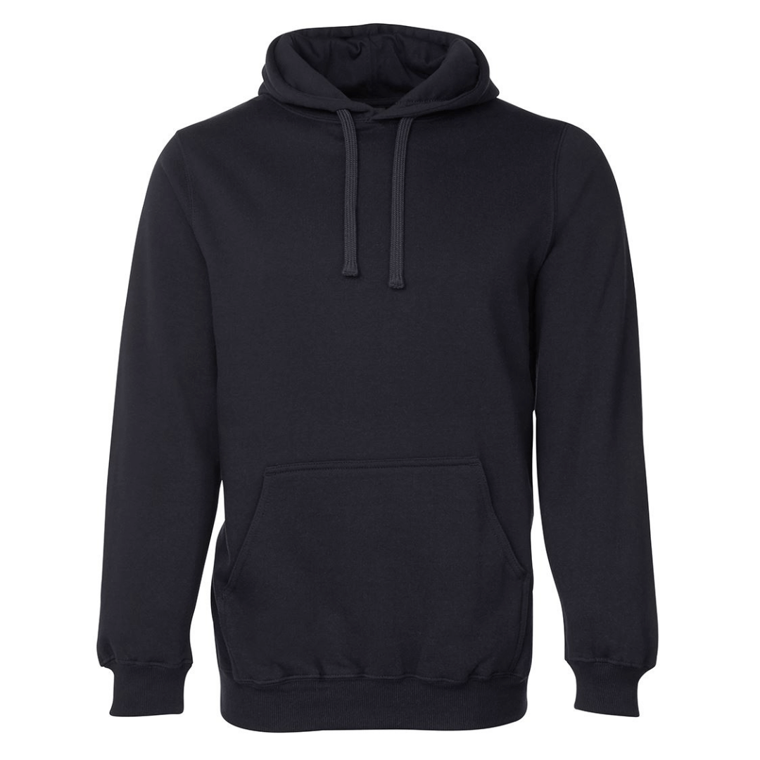 Stewart's Menswear Mullumbimby Fleecy Hoodie. The JB's Wear Fleecy Hoodie is made with quality (80% Cotton 20% Polyester) cotton rich fleece.  Soft and Comfortable, durable and longlasting, classic design with handy front pocket for your essentials. Colour is Navy.