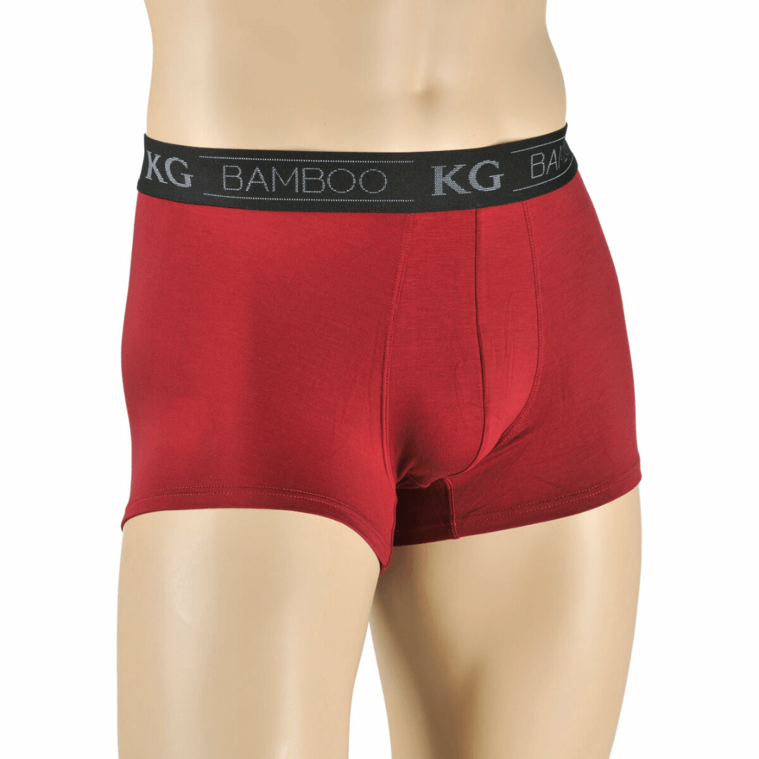 Stewarts Menswear Mullumbimby. Kingston grange Bamboo Boxer shorts. Colour is Maroon.