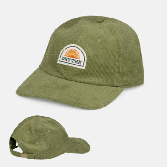 Sage coloured Rhythm cord cap available from Stewart's Menswear, Mullumbimby