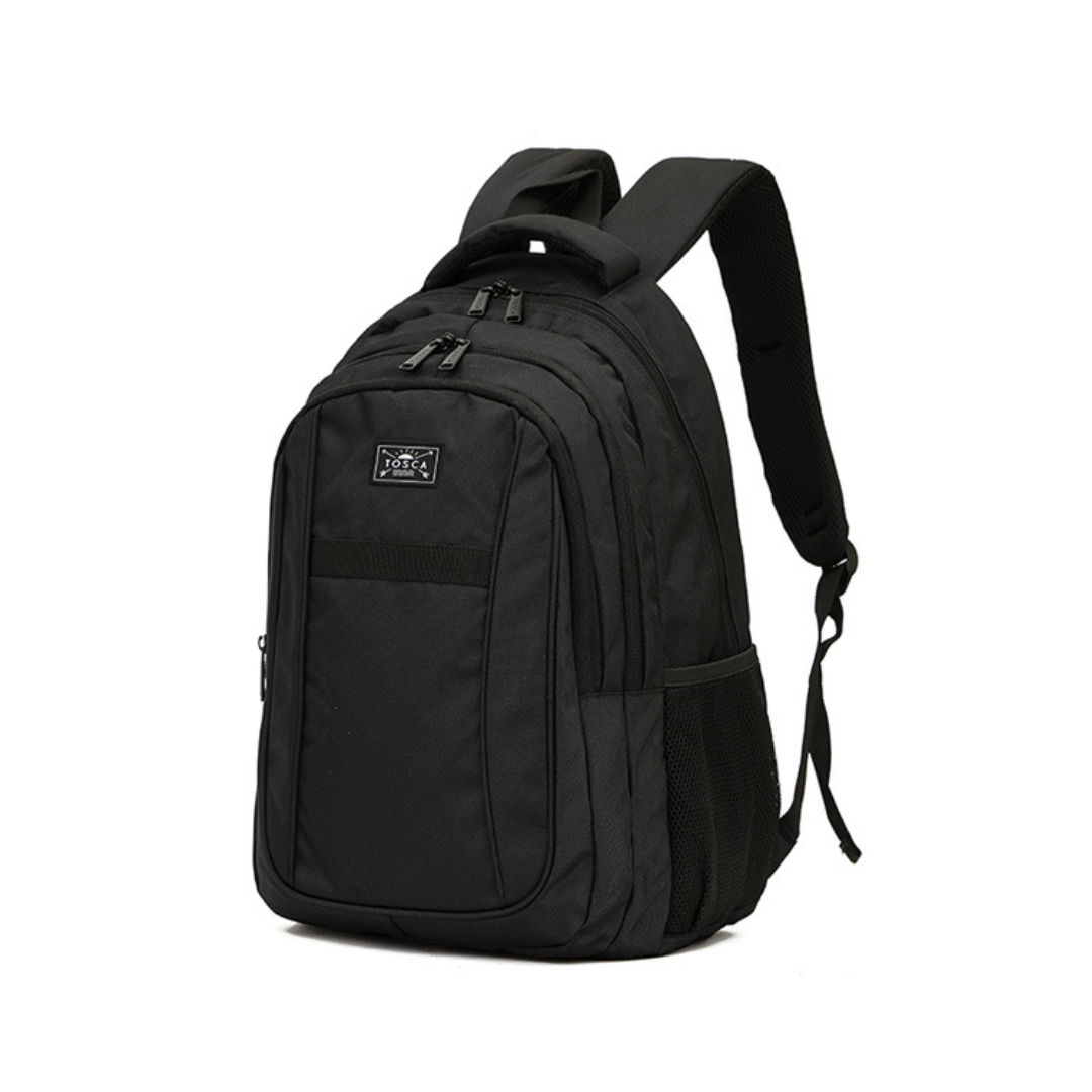 Black coloured Tosca 35 litre backpack available from Stewart's Menswear, Mullumbimby.